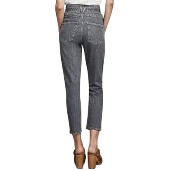 Veronica Beard Logan Straight Leg Jeans Tie Belt Extra High Rise Size 32 NWT - Picture 2 of 12